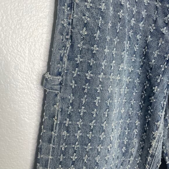 Forever 21 Womens Jeans Size 30 Blue Denim Distressed Straight Leg High Rise - Picture 10 of 15